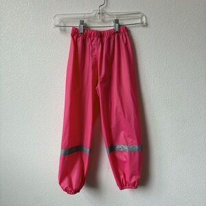 2T Pink Rain Pants with Reflective Stripes